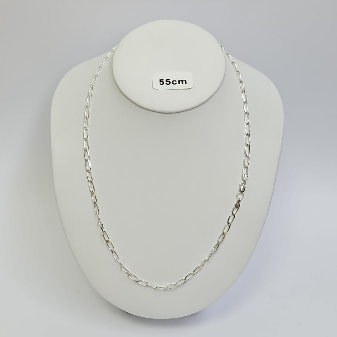 CADENA TEJIDO ESLABONES PLATA .925 55 CM 9.8 GR (NUEVO)