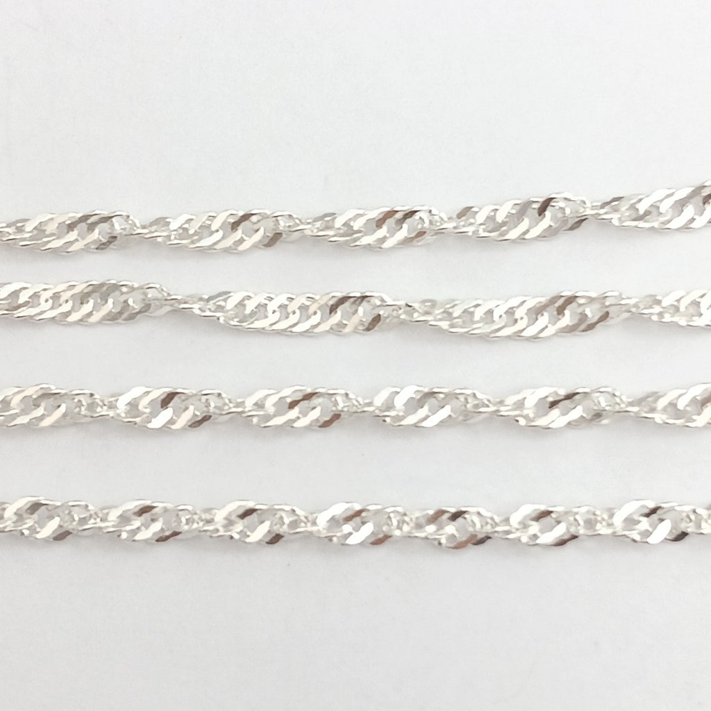 CADENA TEJIDO MEDIO TORZAL PLATA .925 55 CM 6.4 GR (NUEVO)