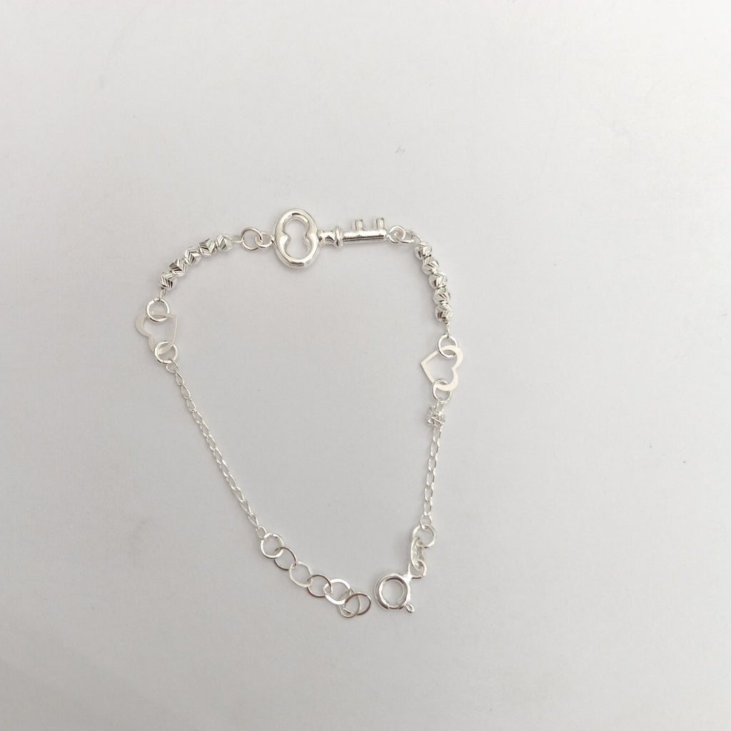 PULSERA TEJIDO LLAVE PLATA .925 18 CM 2.3 GR (NUEVO)