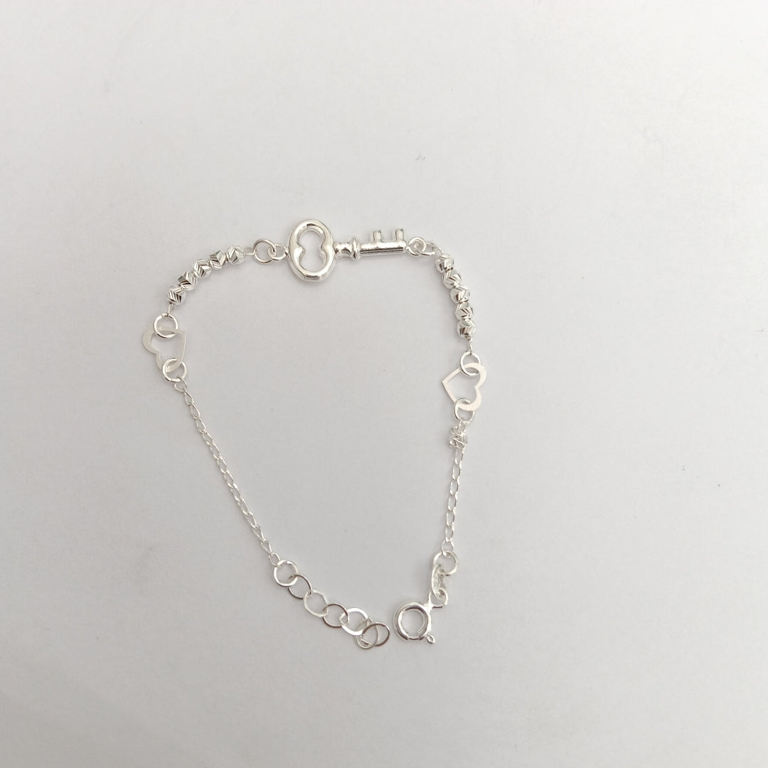 PULSERA TEJIDO LLAVE PLATA .925 18 CM 2.3 GR (NUEVO)