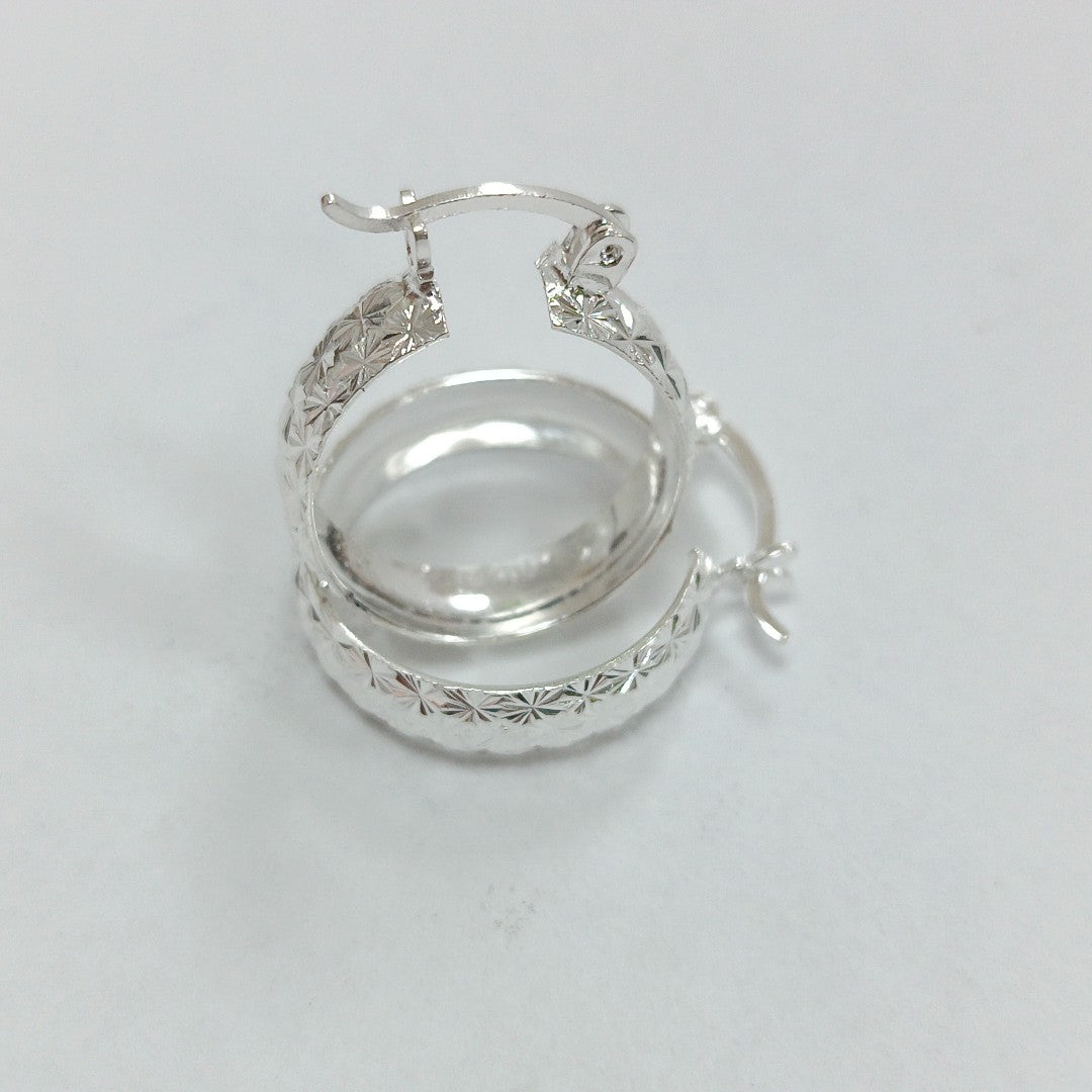 PAR ARRACADAS FACETADAS PLATA .925 3.2 GR (NUEVO)