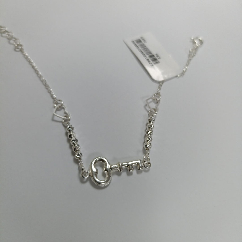PULSERA TEJIDO LLAVE PLATA .925 18 CM 2.4 GR (NUEVO)