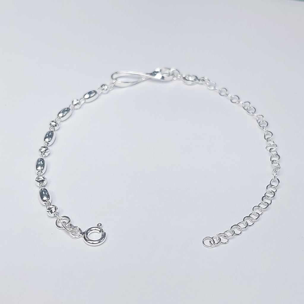 PULSERA TEJIDO ESPECIAL PLATA .925 18 CM 2.6 GR (NUEVO)