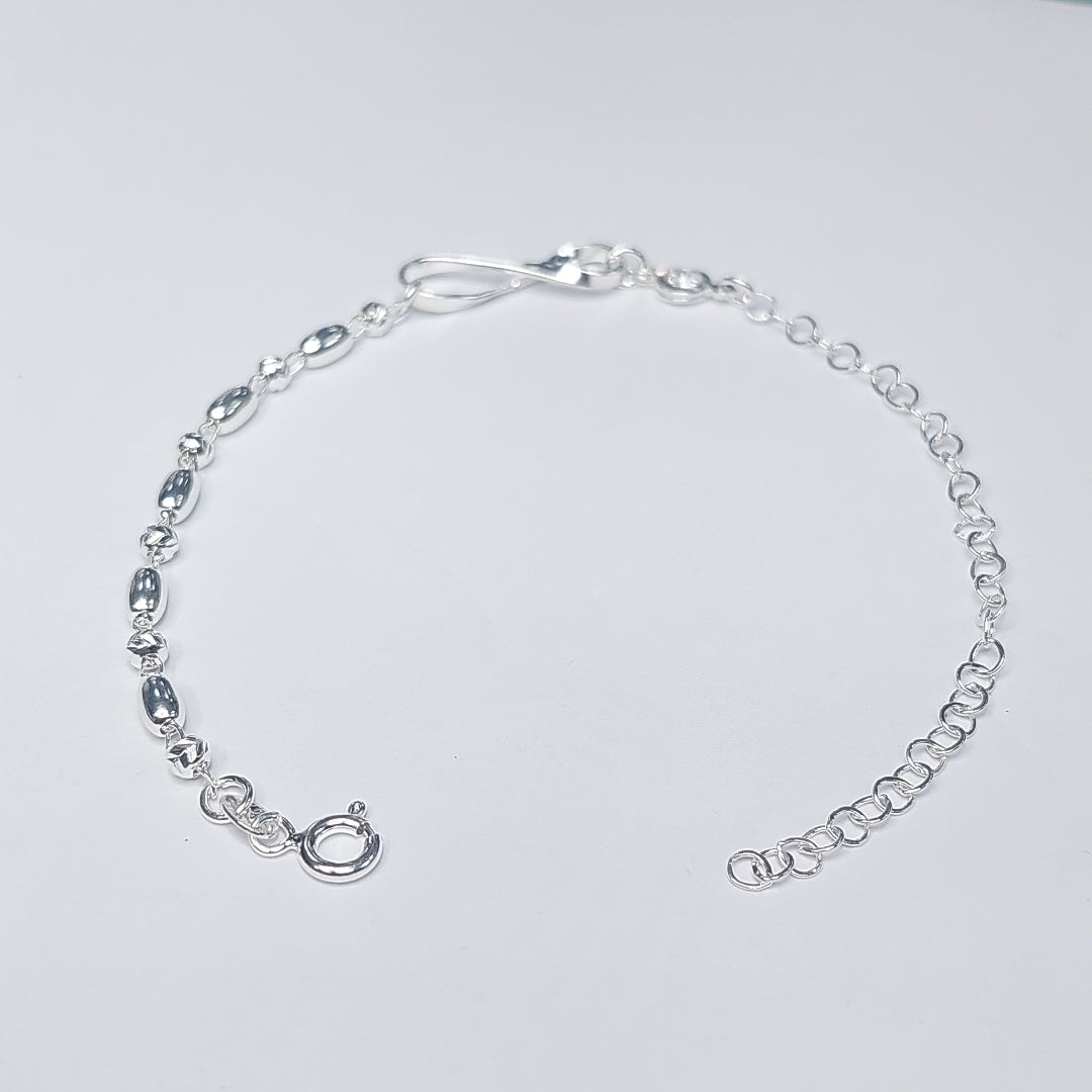 PULSERA TEJIDO ESPECIAL PLATA .925 18 CM 2.6 GR (NUEVO)