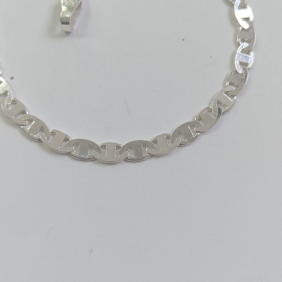 PULSERA TEJIDO GUCHI PLATA .925 18 CM 3.5 GR (NUEVO)