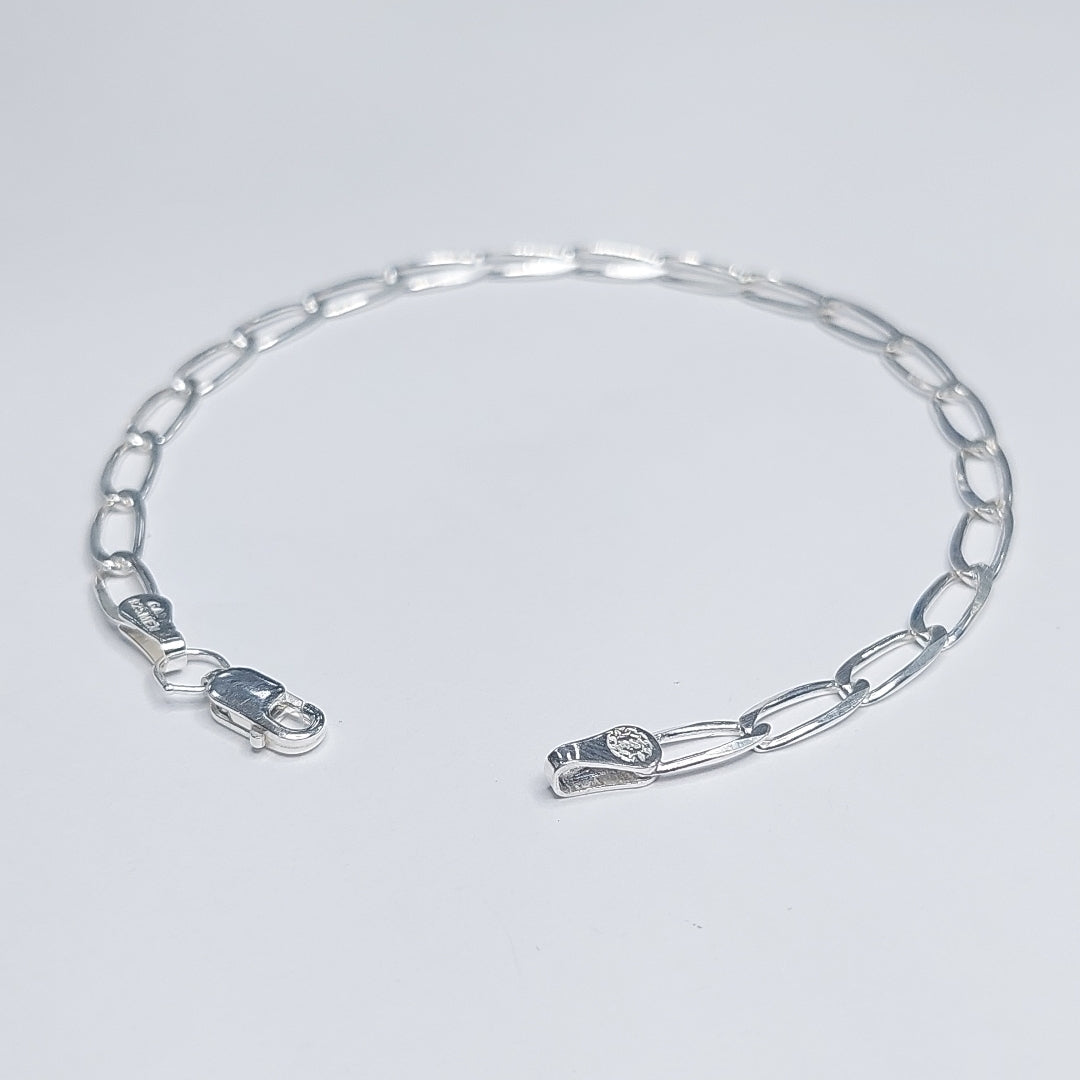 PULSERA TEJIDO ESLABONES PLATA .925 18 CM 3.7 GR (NUEVO)