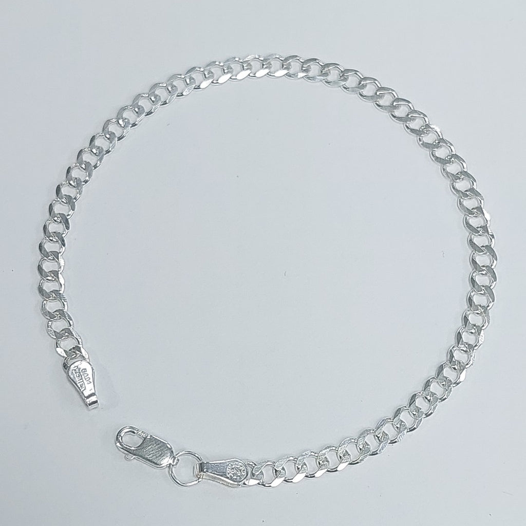 PULSERA TEJIDO BARBADA PLATA .925 21 CM 4.6 GR (NUEVO)