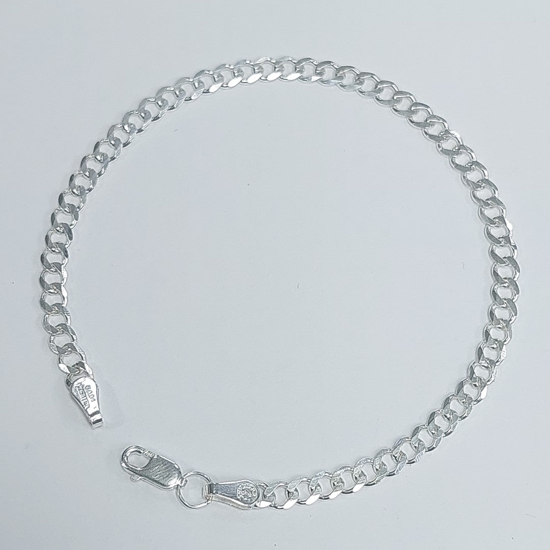 PULSERA TEJIDO BARBADA PLATA .925 21 CM 4.6 GR (NUEVO)
