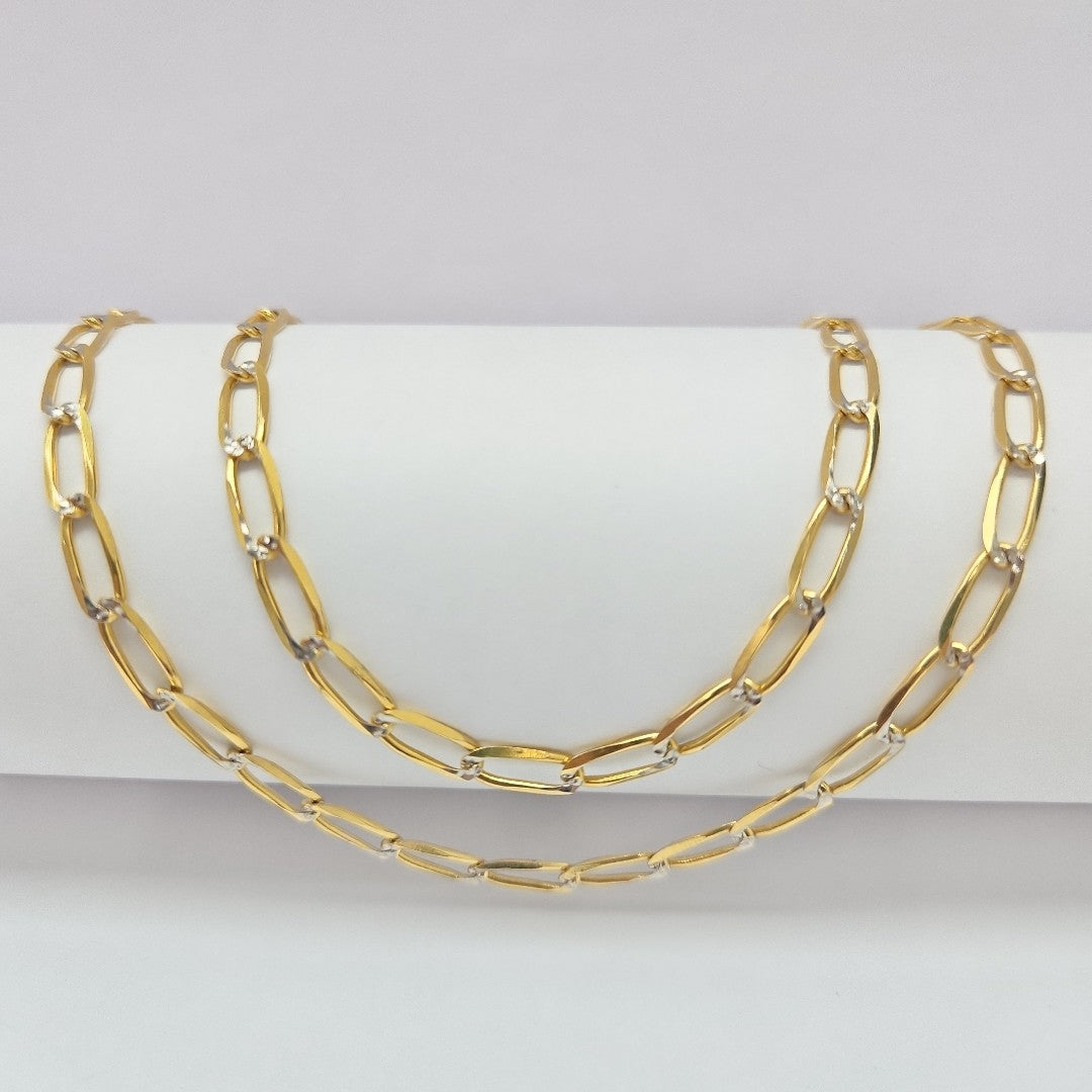 CADENA TEJIDO ESLABONES 11.2G 55 CM 14K (NUEVO)