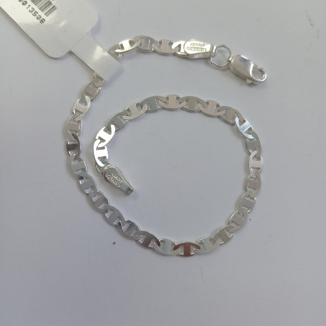 PULSERA TEJIDO GUCHI PLATA .925 18 CM 3.5 GR (NUEVO)