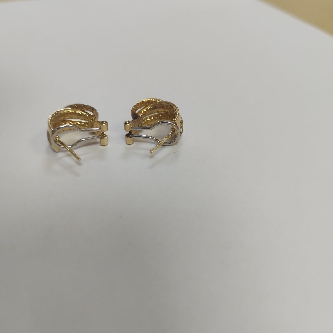 ARETES PAR ORO, ORO COMBINADO 14 K 4.6 GRMS (SEMINUEVO)