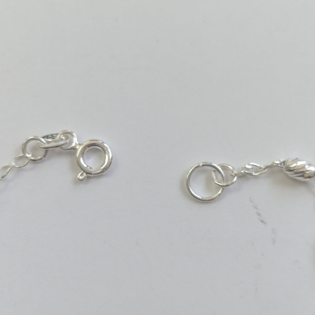 PULSERA TEJIDO CORAZON PLATA .925 18 CM 3.3 GR (NUEVO)