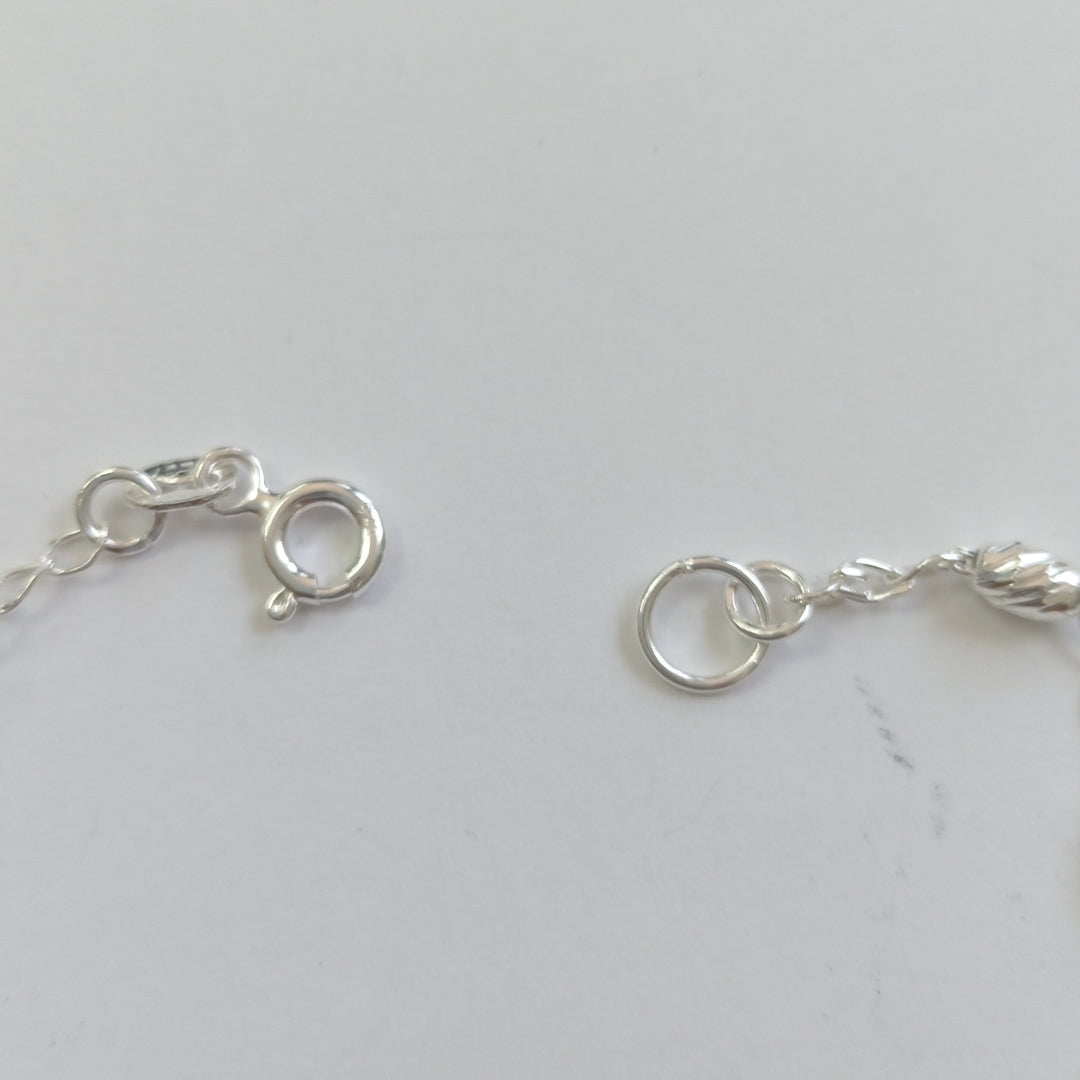 PULSERA TEJIDO CORAZON PLATA .925 18 CM 3.3 GR (NUEVO)