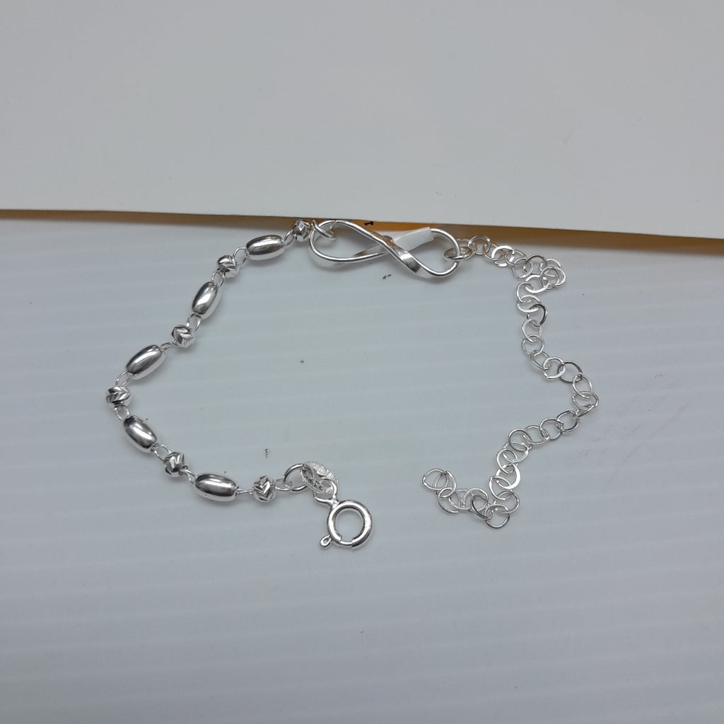 PULSERA TEJIDO INFINITO PLATA .925 18 CM 2.4 GR (NUEVO)