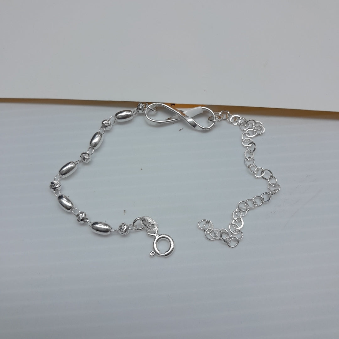 PULSERA TEJIDO INFINITO PLATA .925 18 CM 2.4 GR (NUEVO)