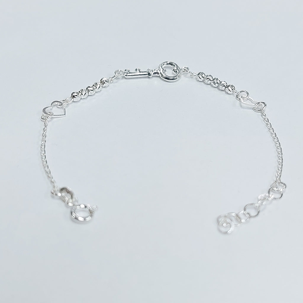 PULSERA TEJIDO LLAVE PLATA .925 18 CM 2.3 GR (NUEVO)