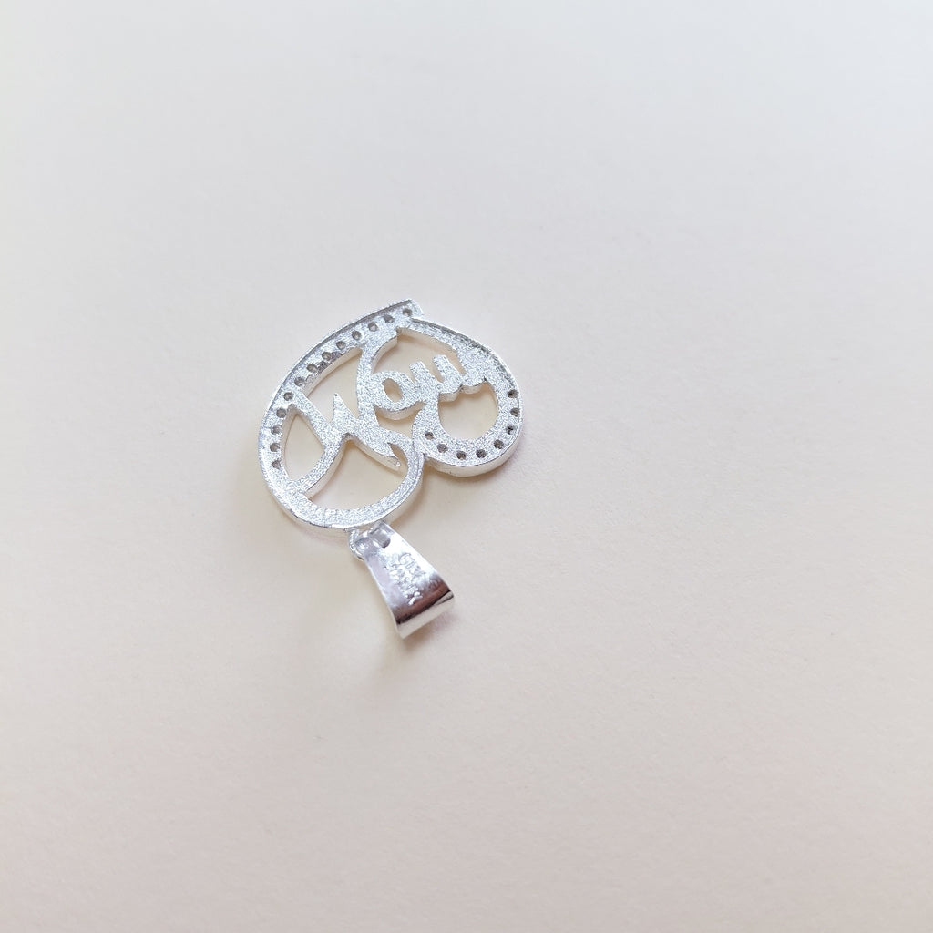DIJE CORAZON C/CIRCONIAS PLATA .925 2.9 GR (NUEVO)