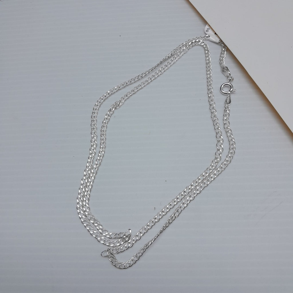 CADENA TEJIDO ESLABONES PLATA .925 55 CM 3.9 GR (NUEVO)