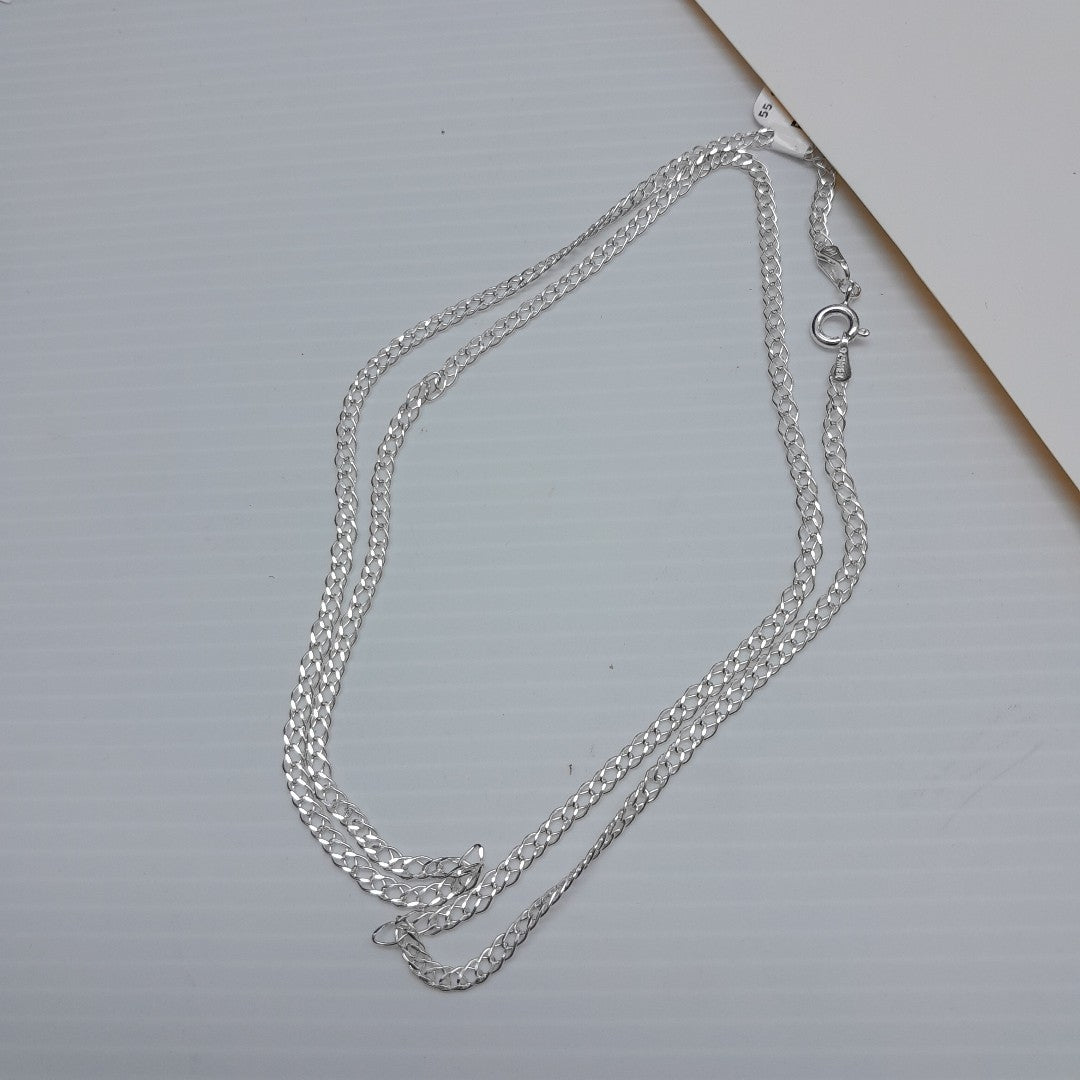 CADENA TEJIDO ESLABONES PLATA .925 55 CM 3.9 GR (NUEVO)