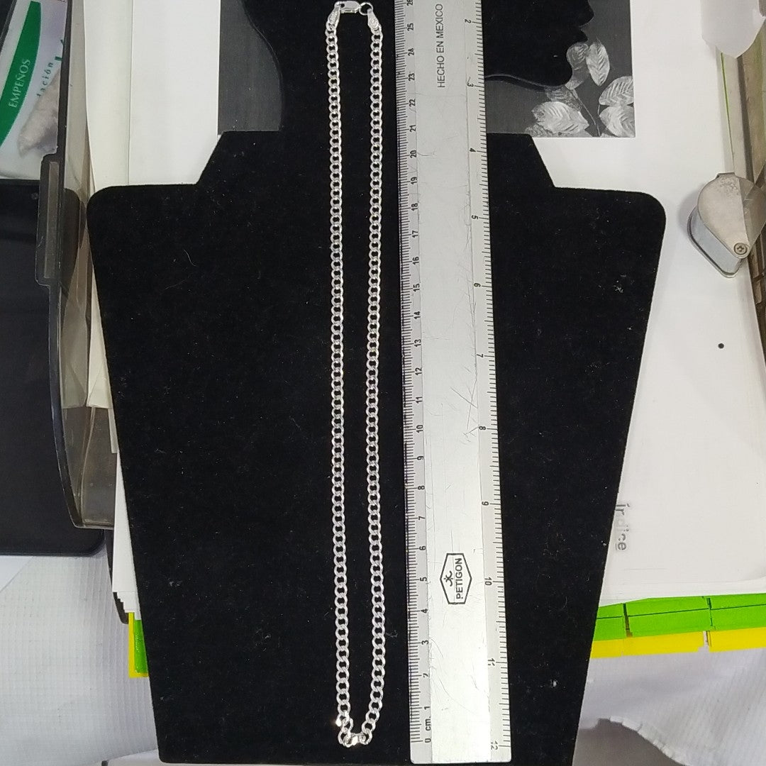 CADENA TEJIDO BARBADO PLATA .925 55 CM 12.8 GR (NUEVO)