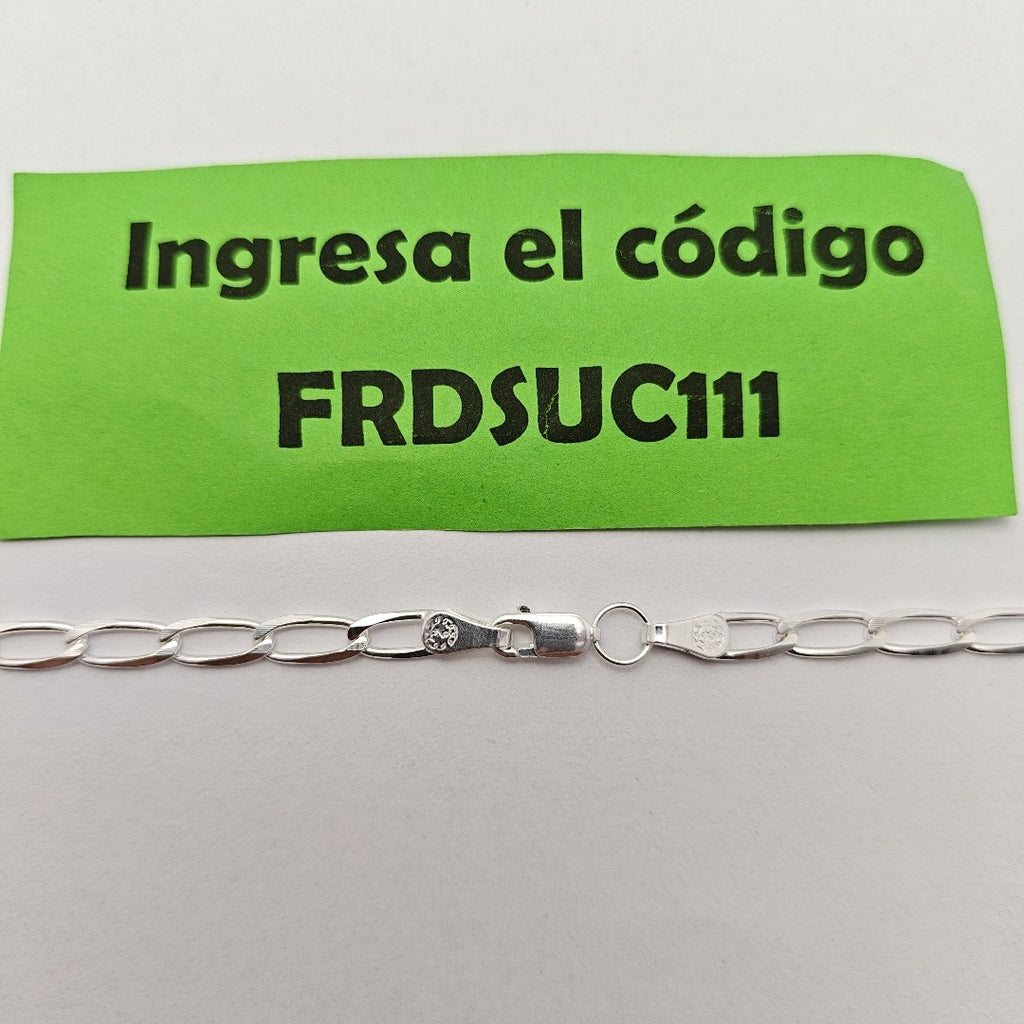 CADENA TEJIDO ESLABONES PLATA .925 60 CM 10.7 GR (NUEVO)