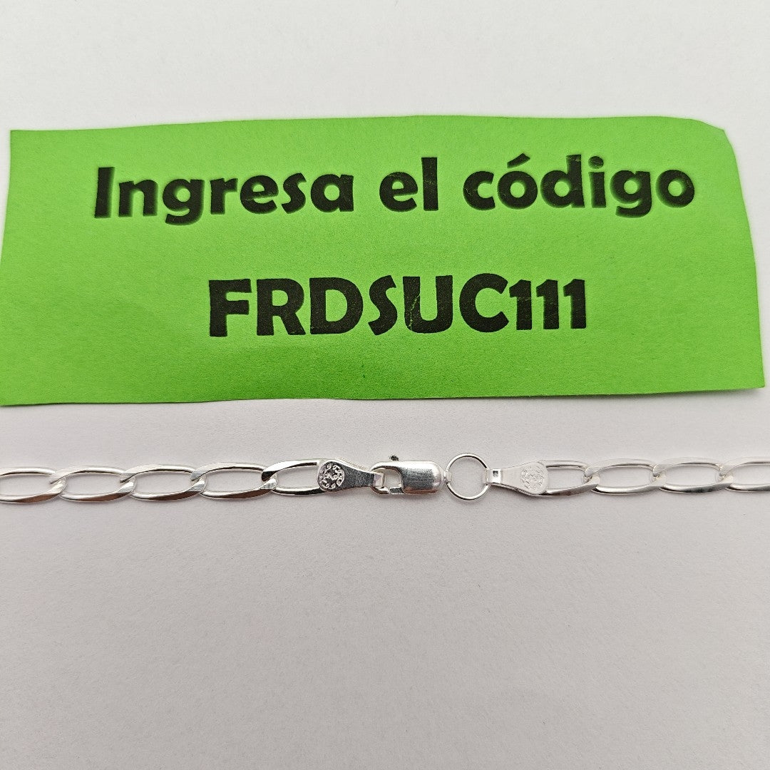 CADENA TEJIDO ESLABONES PLATA .925 60 CM 10.7 GR (NUEVO)