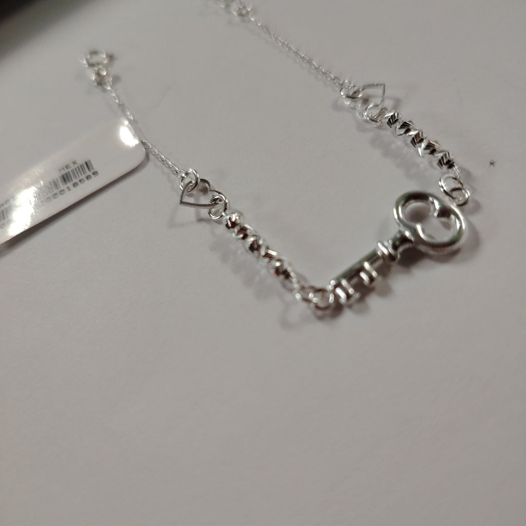 PULSERA TEJIDO LLAVE PLATA .925 18 CM 2.3 GR (NUEVO)