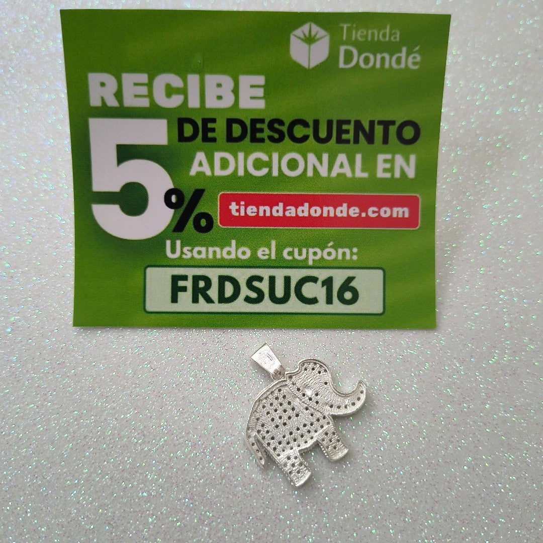 DIJE ELEFANTE C/CIRCONIAS PLATA .925 5.4 GR (NUEVO)