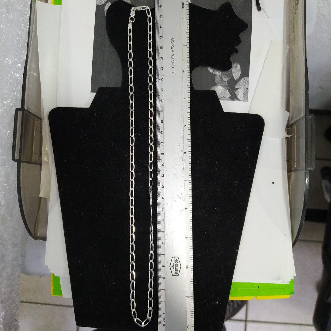 CADENA TEJIDO ESLABONES PLATA .925 60 CM 10.6 GR (NUEVO)