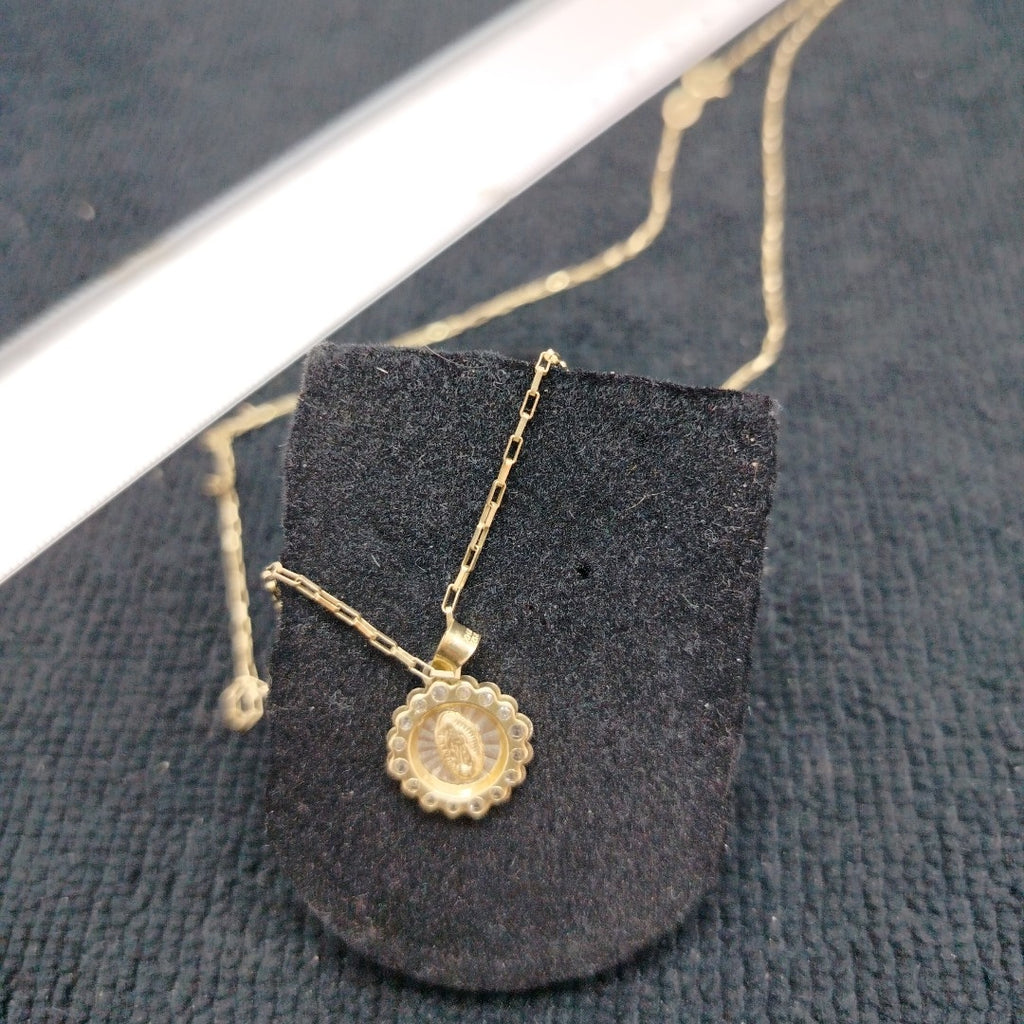 CADENA, MEDALLA RELIGIOSA ORO 10 K 2.2 GRMS (SEMINUEVO)