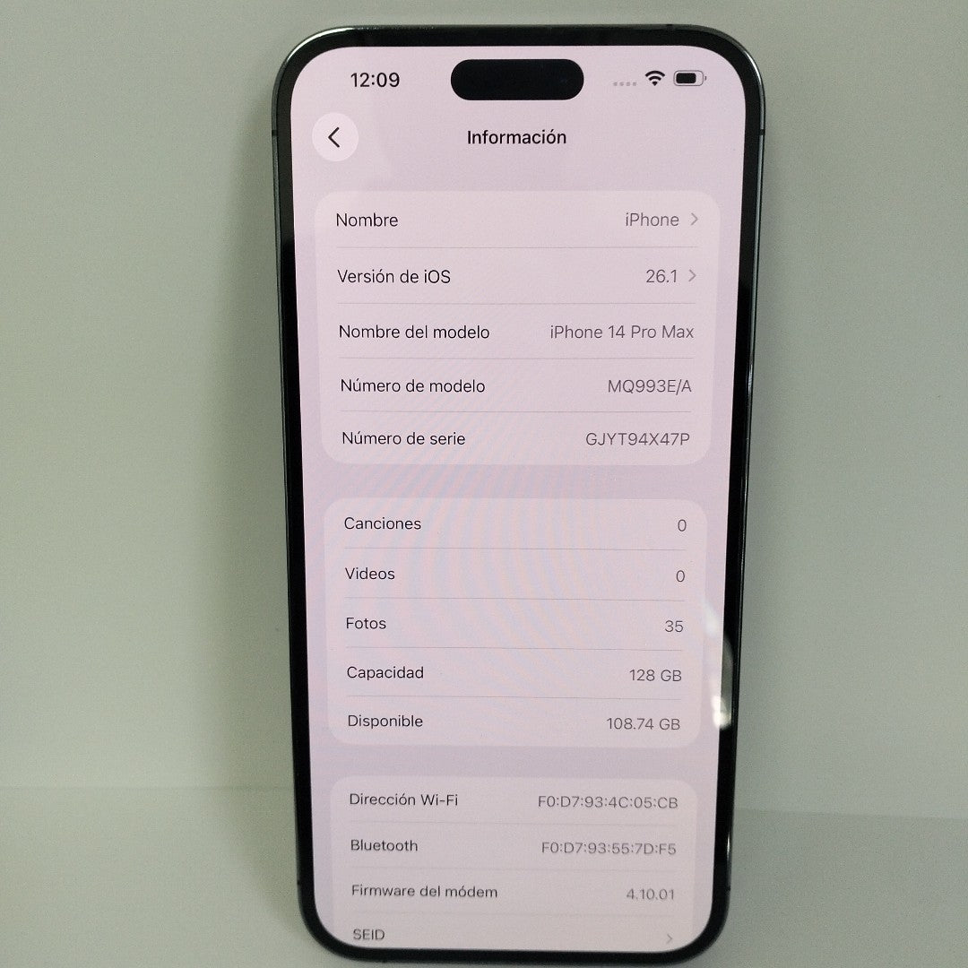 CELULAR APPLE IPHONE 14 PRO MAX A2893 128 GB 6 GB RAM (SEMINUEVO)