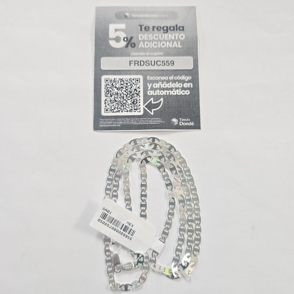 CADENA TEJIDO GUCHI PLATA .925 60 CM 9.3 GR (NUEVO)