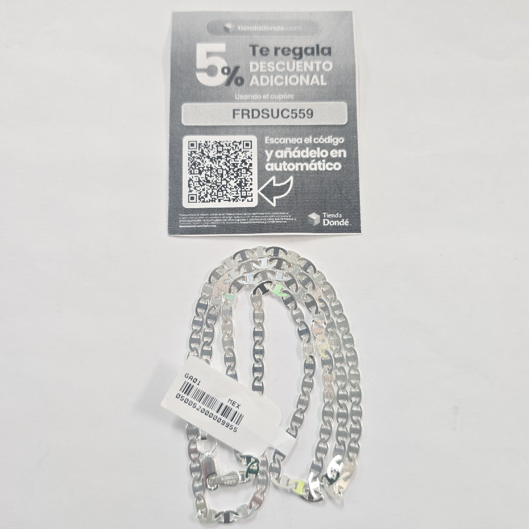 CADENA TEJIDO GUCHI PLATA .925 60 CM 9.3 GR (NUEVO)