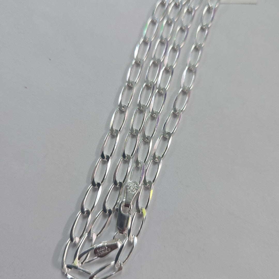CADENA TEJIDO ESLABONES PLATA .925 55 CM 10.5 GR (NUEVO)