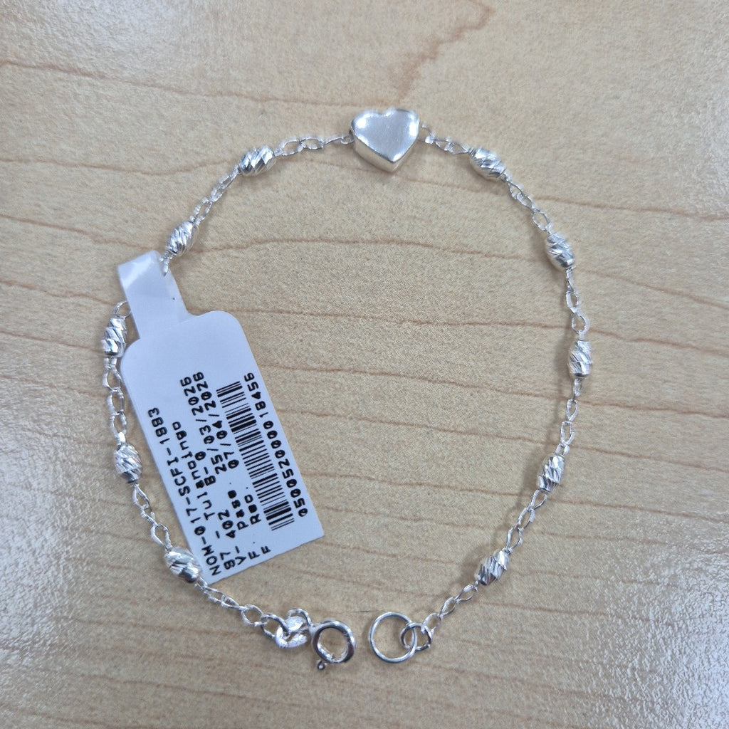 PULSERA TEJIDO CORAZON PLATA .925 18 CM 3.3 GR (NUEVO)