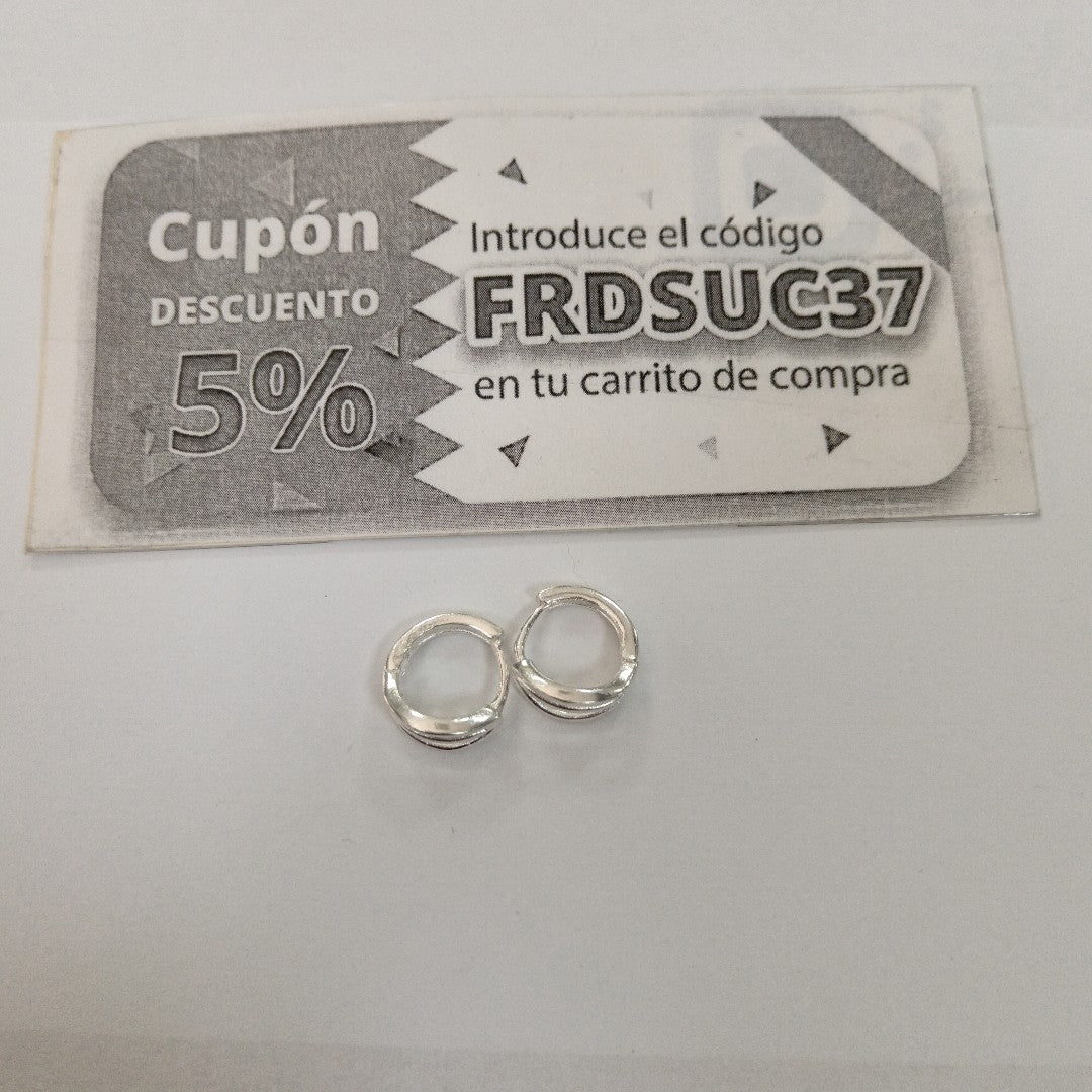 HUGGIES PLATA .925 2.6 GR (NUEVO)