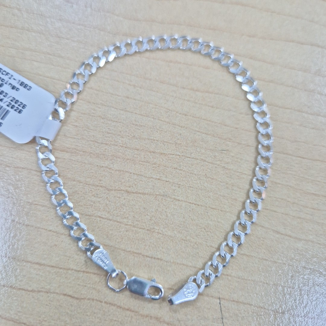 PULSERA TEJIDO BARBADA PLATA .925 16 CM 4.3 GR (NUEVO)