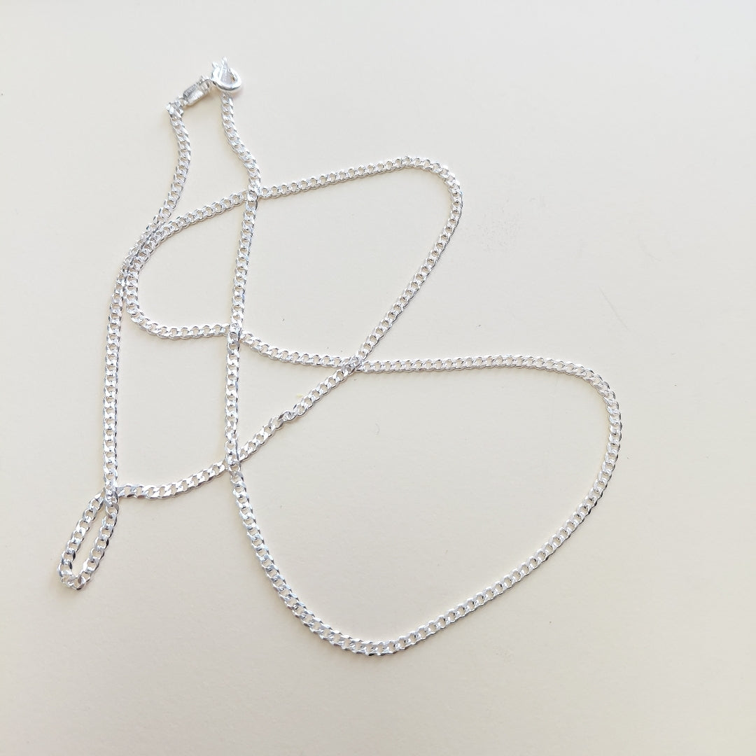 CADENA TEJIDO BARBADO PLATA .925 55 CM 5.4 GR (NUEVO)