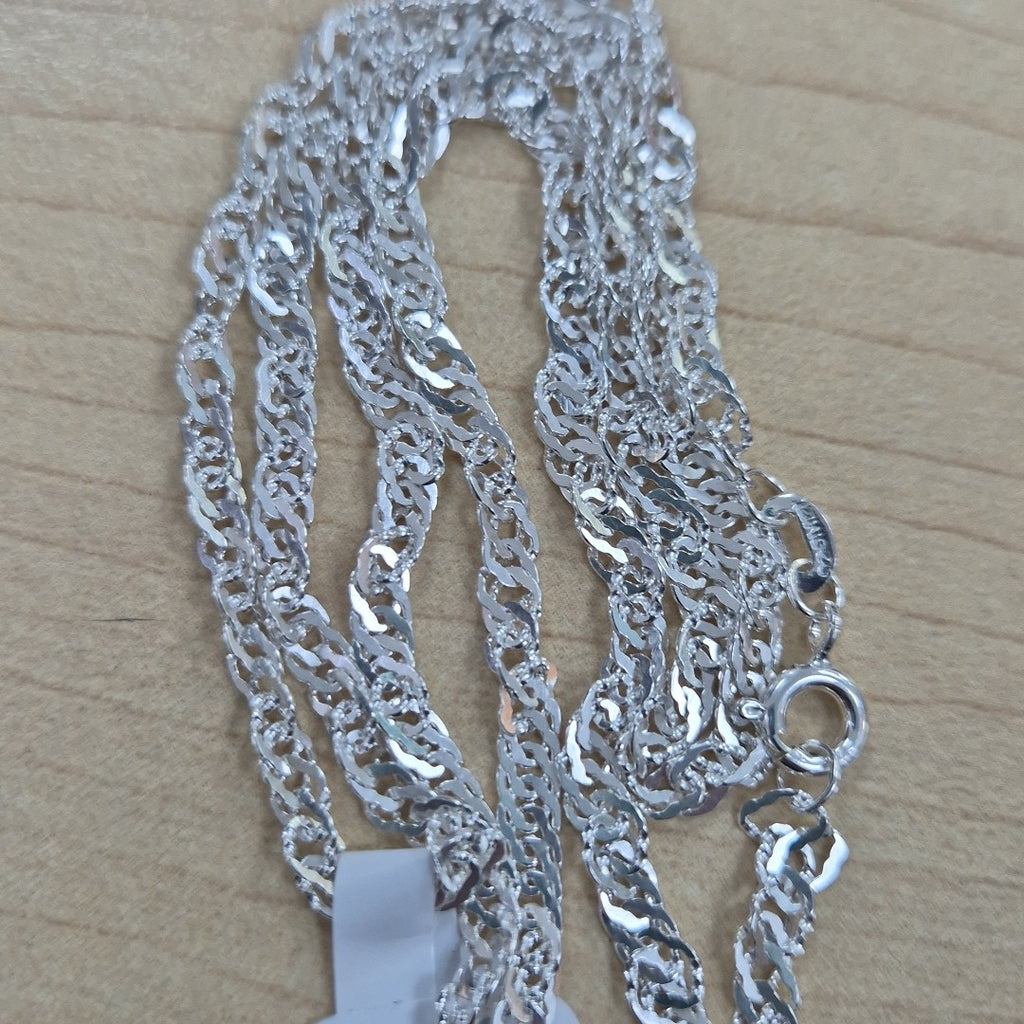 CADENA TEJIDO MEDIO TORZAL PLATA .925 55 CM 5.5 GR (NUEVO)