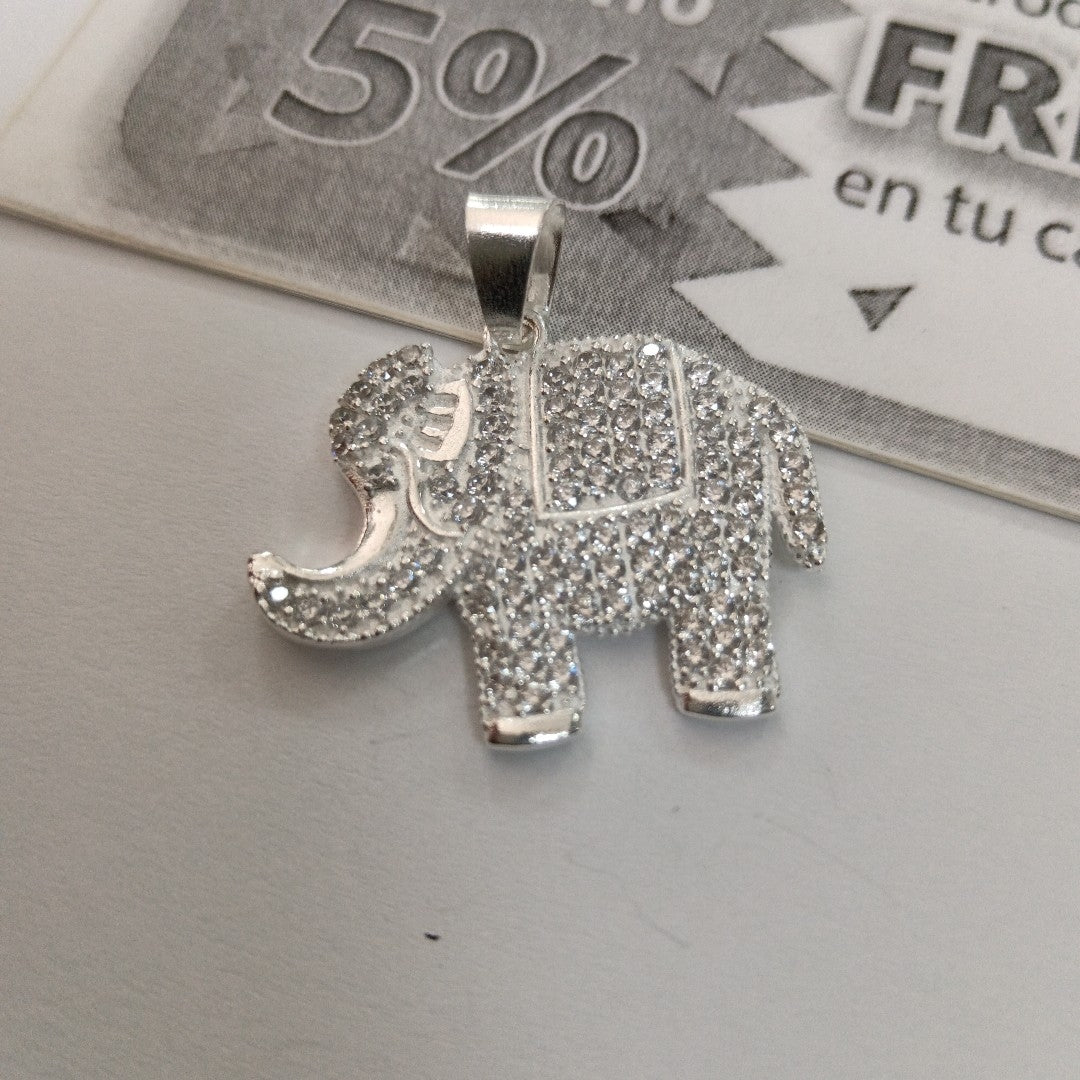 DIJE ELEFANTE C/CIRCONIAS PLATA .925 5.4 GR (NUEVO)
