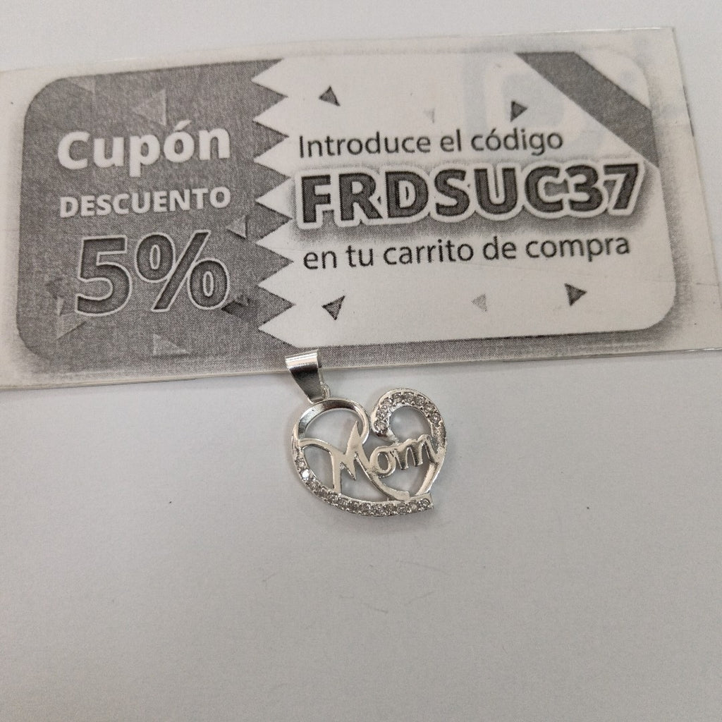 DIJE CORAZON C/CIRCONIAS PLATA .925 3.3 GR (NUEVO)