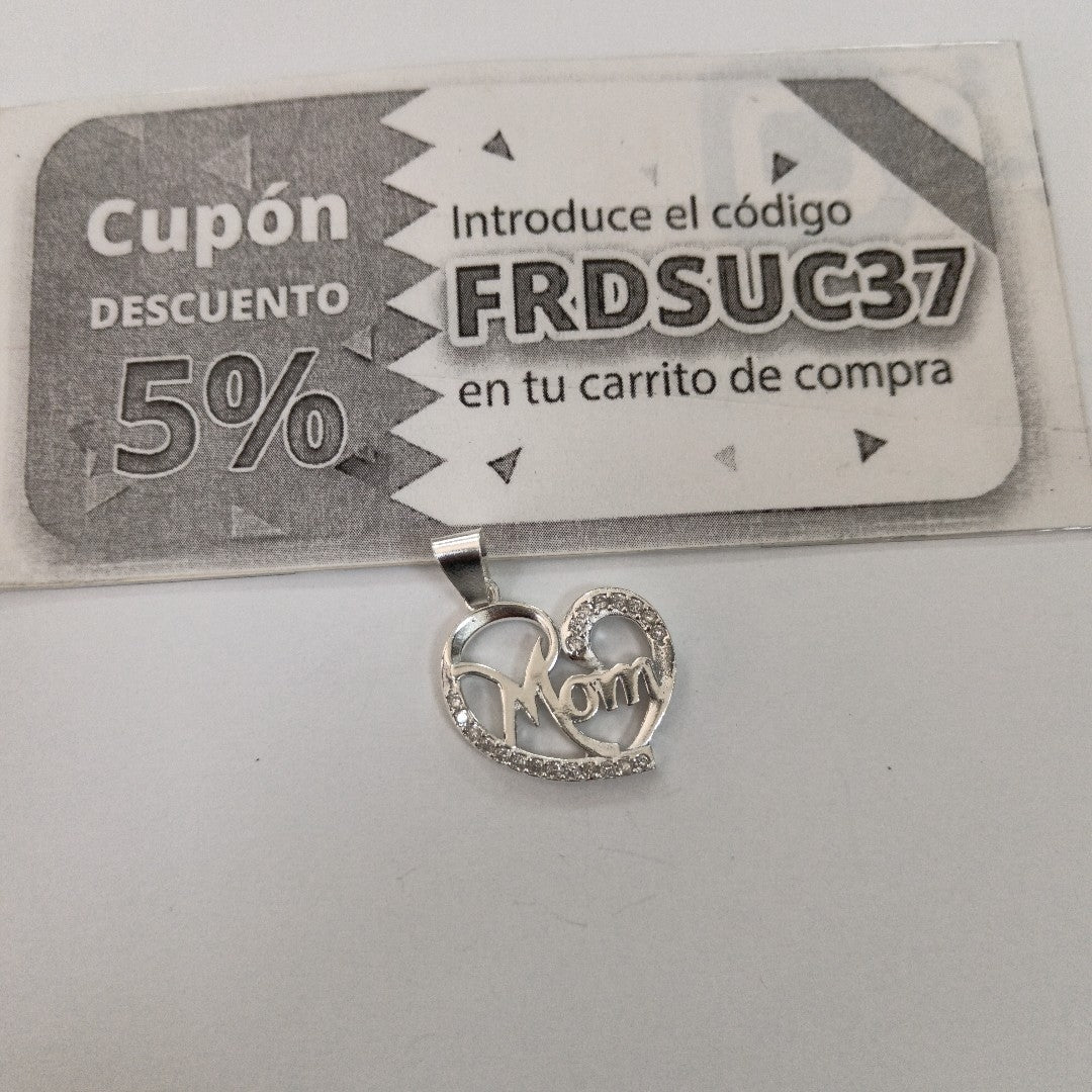 DIJE CORAZON C/CIRCONIAS PLATA .925 3.3 GR (NUEVO)