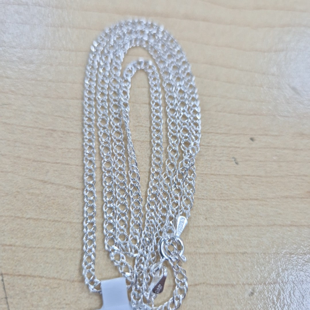 CADENA TEJIDO ESLABONES PLATA .925 55 CM 4.1 GR (NUEVO)