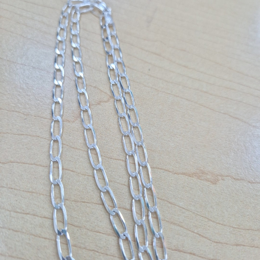 CADENA TEJIDO ESLABONES PLATA .925 55 CM 10.4 GR (NUEVO)