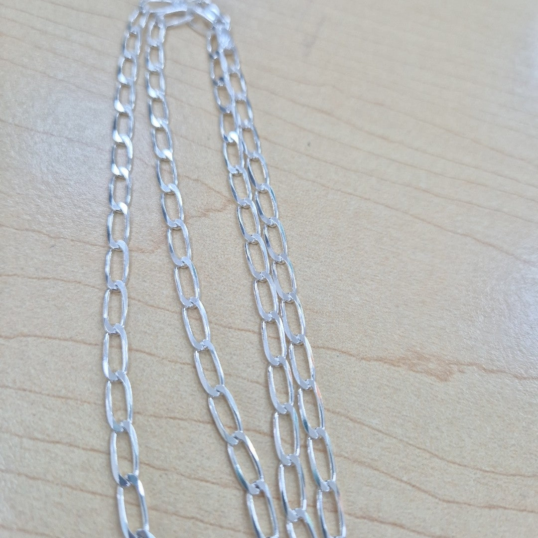 CADENA TEJIDO ESLABONES PLATA .925 55 CM 10.4 GR (NUEVO)