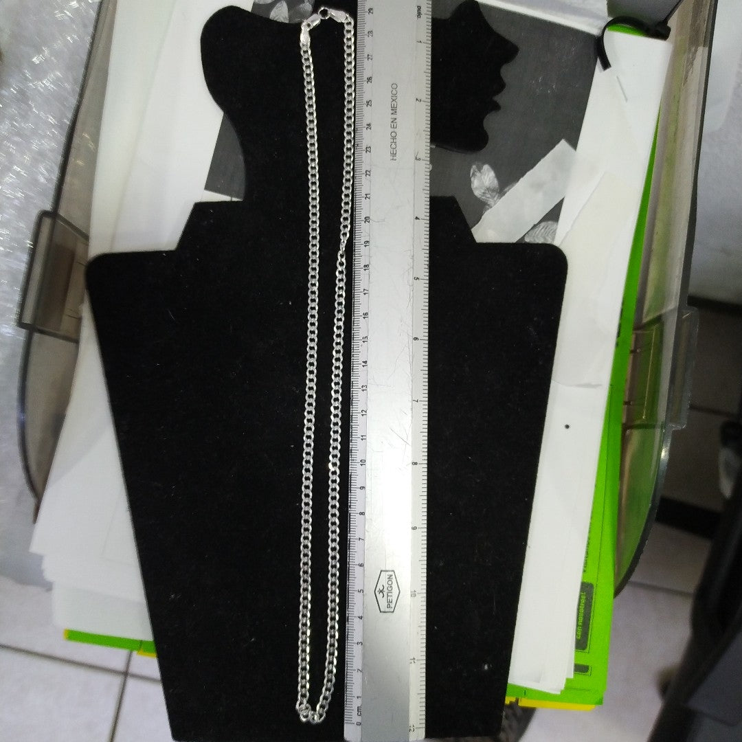 CADENA TEJIDO BARBADO PLATA .925 60 CM 13.7 GR (NUEVO)