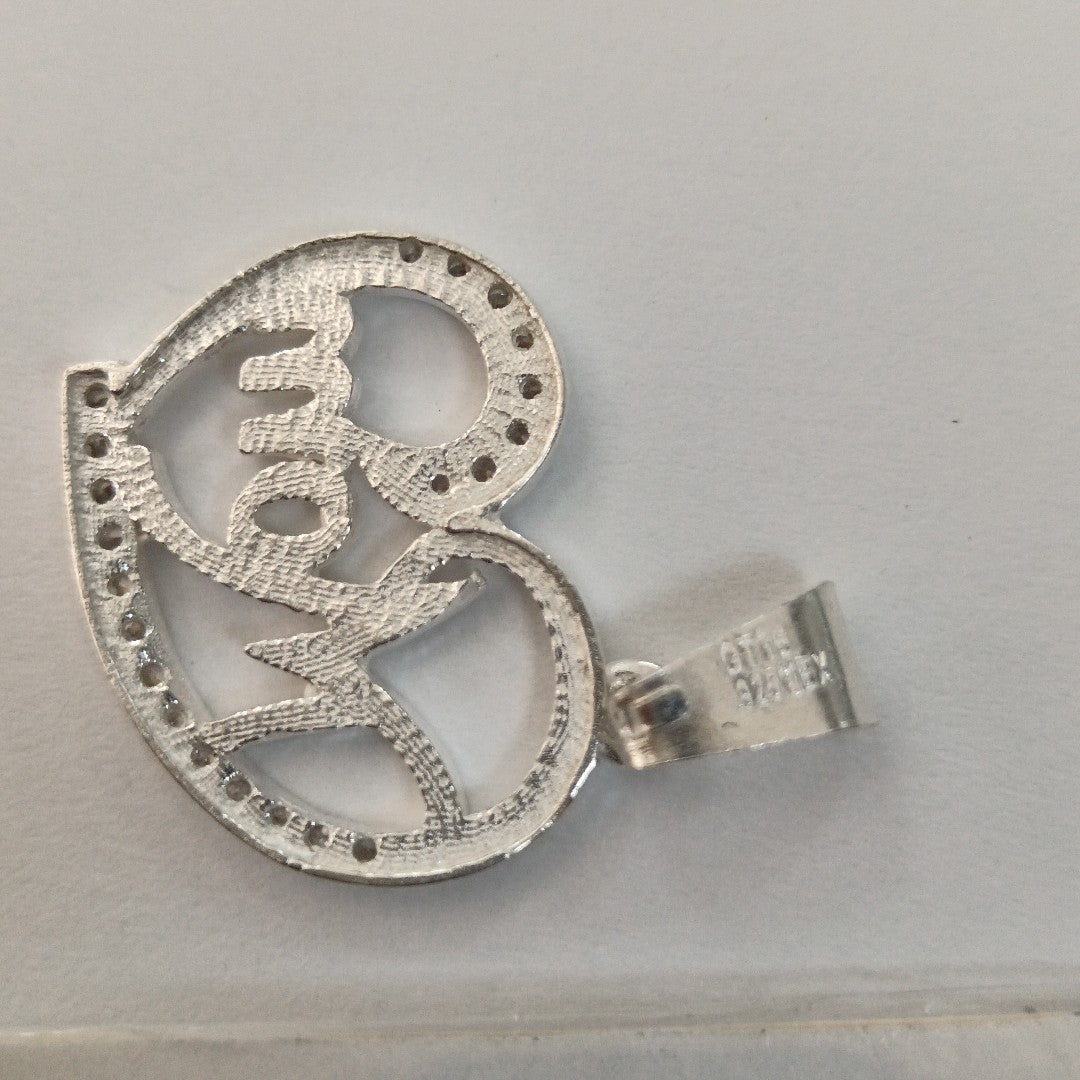 DIJE CORAZON C/CIRCONIAS PLATA .925 3.3 GR (NUEVO)