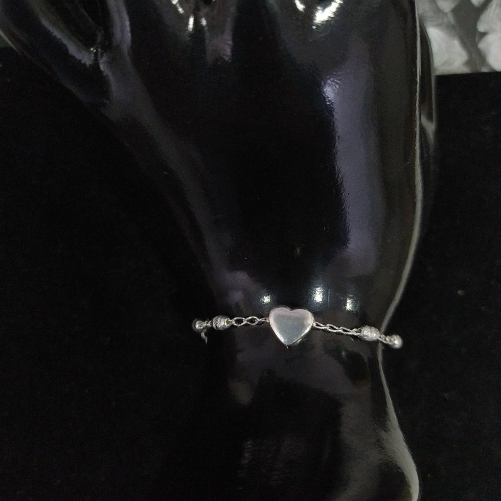PULSERA TEJIDO CORAZON PLATA .925 18 CM 3.3 GR (NUEVO)