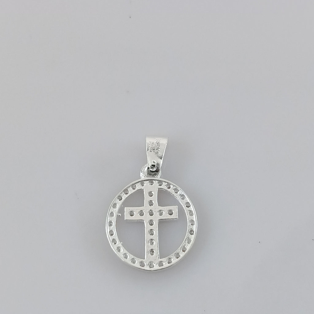 DIJE CRUZ C/CIRCONIAS PLATA .925 2.4 GR (NUEVO)