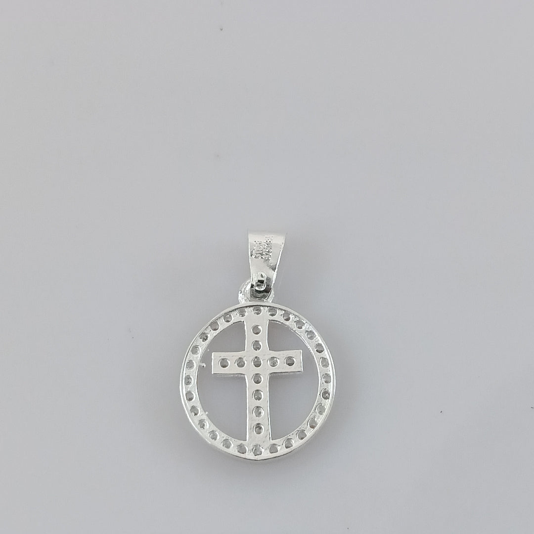 DIJE CRUZ C/CIRCONIAS PLATA .925 2.4 GR (NUEVO)